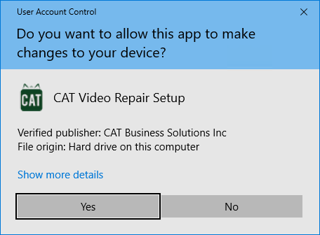 do you want to run this file video repair tool