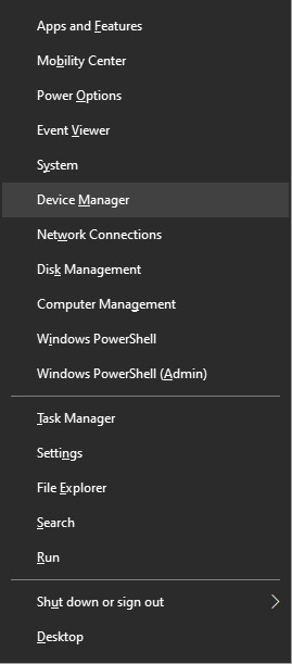 press windows plus x to access device manager