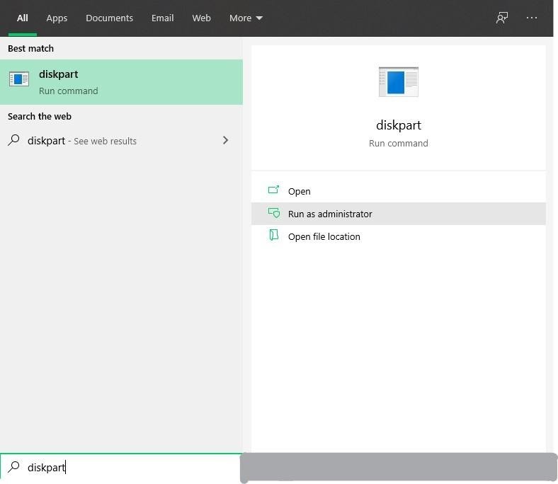 Diskpart to convert NTFS to RAW