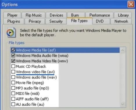 add avi into Windows media player list to fix unplayable ago error 