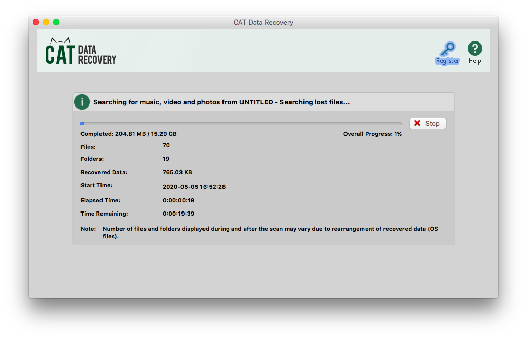 software scans for data from your hard drive