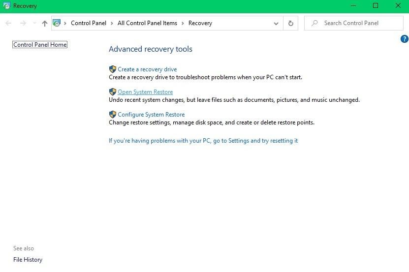system restore to recover permanently deleted files