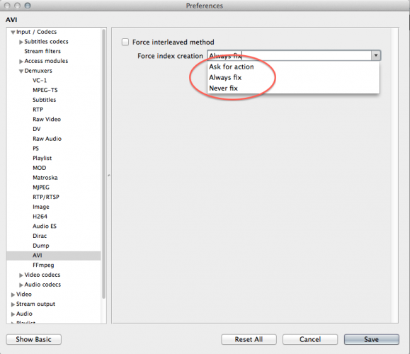 Select Always fix from the Force index creation dropdown and click Save
