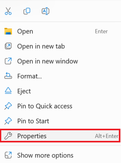 access-usb-properties