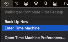 Recover deleted files from mac using Time Machine