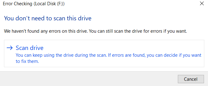 click on scan drive to scan the corrupt hard drive