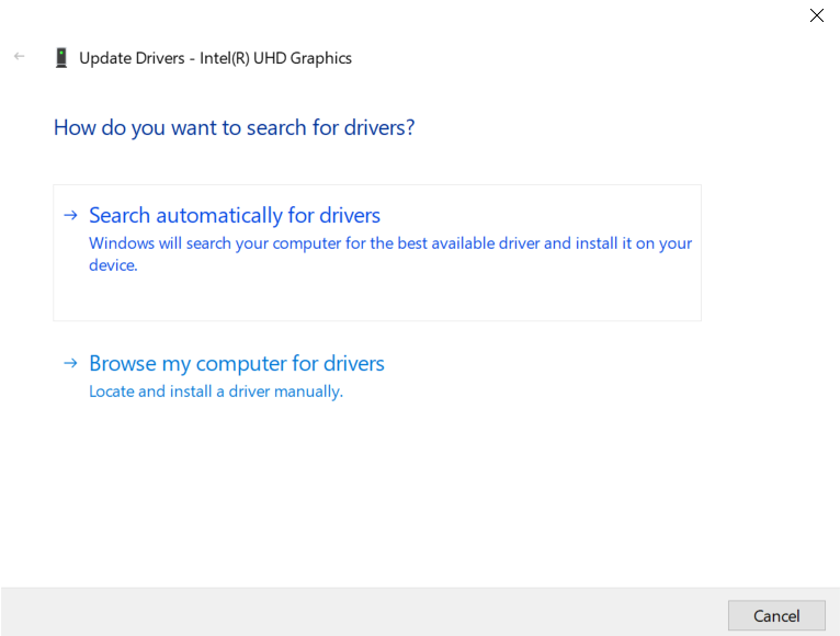 search automatically for drivers