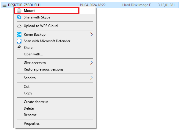 Mount Virtual Disk 